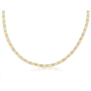  14K Solid 3 Tri Color Gold Valentino Chain / Necklace 4mm 
