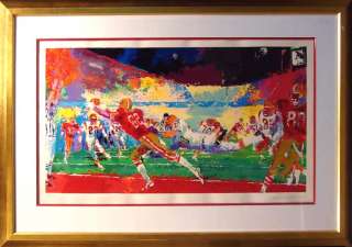 LeRoy Neiman Super Play football Hand signed framed Original Color 
