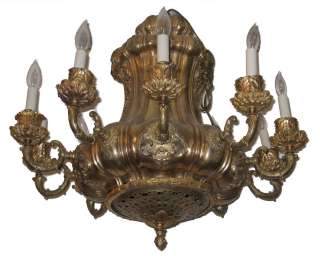Antique Neoclassical Gilt Bronze Chandelier  
