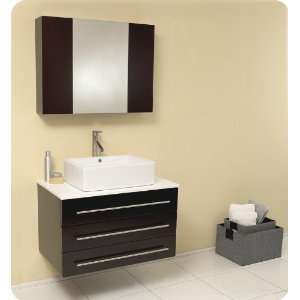 Espresso Modern Bathroom Vanity with Marble Countertop FVN6183ES: 31 