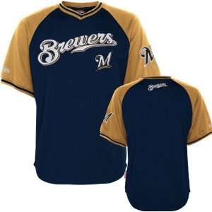  Milwaukee Brewers Navy/Gold Stitches V Neck Jersey Sports 
