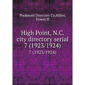   serial. 7 (1923/1924) Miller, Ernest H Piedmont Directory Co Books