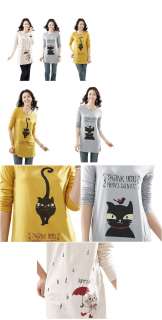   shirt Top Cute cats Printed Korean Clothes Plus Size UK 14 20  