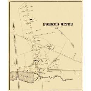  FORKED RIVER NEW JERSEY (NJ) LANDOWNER MAP 1878