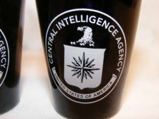 new CIA Central Intel Agency black SHOT GLASSES  
