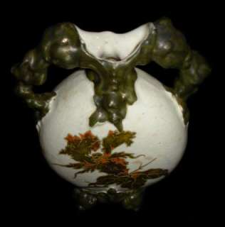 Art Nouveau Alfred Stellmacher Branch Handled Amphora Vase  