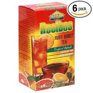   Ruby Burst Tea, Tea Bags, Tropial Splash, 24 Count Boxes (Pack of 6