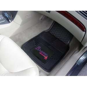   of 2 MLB Universal Fit Front All Weather Floor Mats   Atlanta Braves