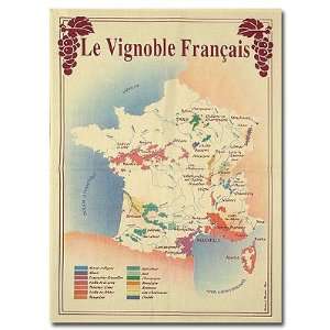   French Wine Label Kitchen Towel   Vignoble Francais