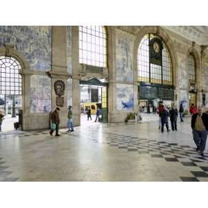 of the Sao Bento Railway Station, Decorated with Tiles Porto, Portugal 