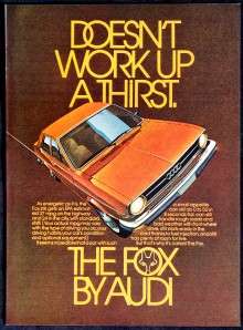 Vintage 1976 Audi Fox Car Automobile Magazine Ad  