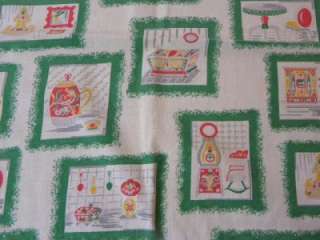 Vintage Feedsack Flour Sack Fabric Square Tablecloth Home Pictures 