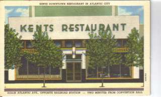 Kents Restaurant Atlantic City NJ vintage postcard  