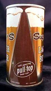 SUPER S LAGER BEER EARLY 1960S ZIP TAB CAN   GRACE BROS   EXTREMELY 