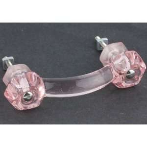  Antique Depression Pink Glass Pull   3 Home Improvement