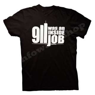 11 Was An Inside Job  Black Alex JonesT Shirt  NEW  