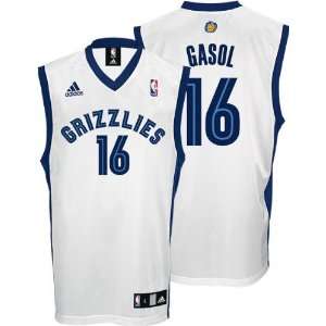 Pau Gasol Jersey: adidas White Replica #16 Memphis Grizzlies Jersey 
