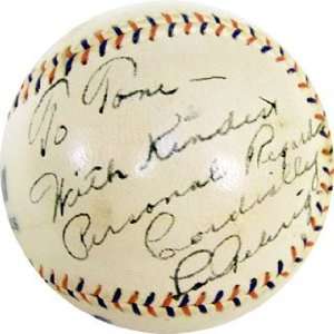 Lou Gehrig Autographed Ball   with To Tom   Kindest Personal Regards 