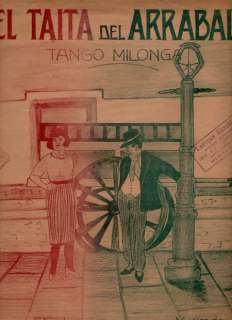 TANGO EL TAITA DEL ARRABAL Ilustrated Sheet Music 1925  
