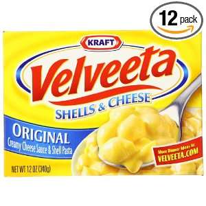 Velveeta Shells & Cheese Dinner, 12 Ounce Boxes (Pack of 12)  