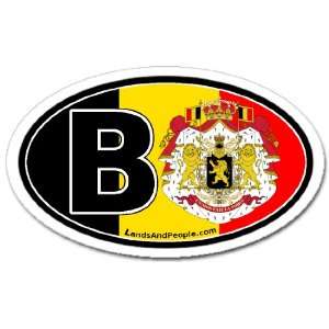 Belgium Flag Car Bumper Sticker Decal Oval