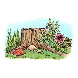  Stump Scene   Shady Tree Studio Cling Mounted Red Rubber 