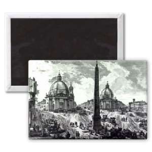  Veduta della Piazza del Popolo, c.1750   3x2 inch Fridge 