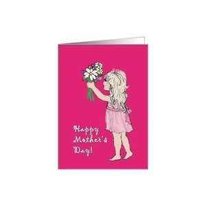   Flower Bouquet, Little Girl Picking Flowers Card Health & Personal