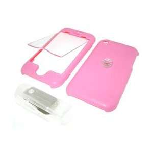 Apple iPhone Leather Overlay Crystal Case Cover with Flip Up Lens 