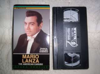 VHS 8D Mario Lanza The American Caruso hosted by Placido Domingo opera 