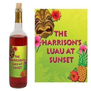 Tropical Tiki Personalized Wine Bottle Labels   Qty 12