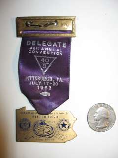 1963   American Legion 40/8 Convention Delegate Badge  