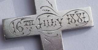 description victorian silver beautiful cross 1881 period dated 1881 
