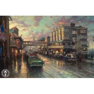  Thomas Kinkade   Cannery Row Sunset Artists Proof Canvas 