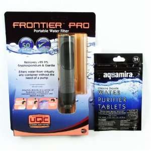 Aquamira Frontier Pro Ultralight Water Filter + Chlorine Dioxide Water 