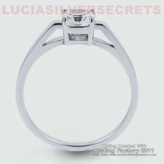 00 CARAT PRINCESS CUT ENGAGEMENT PROMISE RING SOLID SILVER .925 