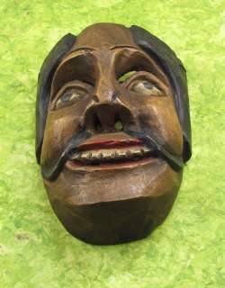 UNIQUE ONE OF A KIND SMILING MEXICAN FOLK ART WOODEN RUSTIC MASK n10 
