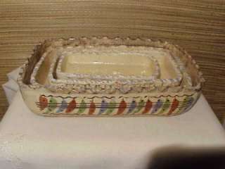 Early Vintage Mexican Tlaquepaque Pottery Nesting Bowls Trays 