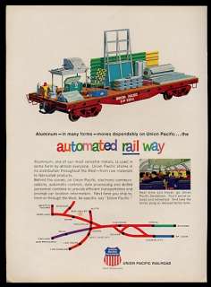1964 Union Pacific Railroad Aluminum Flatbed Rail Car Ad  