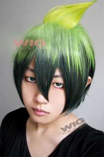 Ao no Exorcist Amaimon Cosplay Short Mixed Green Hair Wig  