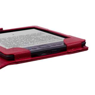  Kindle 4 4TH 4 Gen LED Light Lighted Leather Case Cover Red 