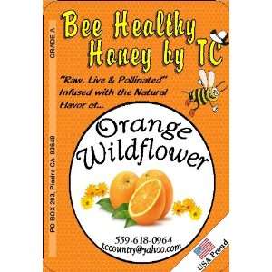ORANGE WILDFLOWER Flavor Infused Raw Live Heirloom Honey, NO GMO