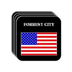 US Flag   Forrest City, Arkansas (AR) Set of 4 Mini Mousepad Coasters