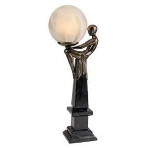    Classic Bronze Art Deco Sculpture Statue Table Lamp
