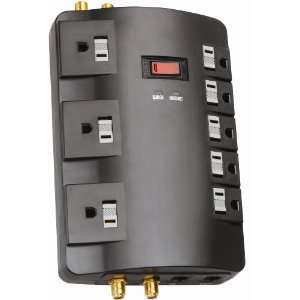 Coleman Cable 046838806 8 Outlet Surge Protector with Phone and Coax 