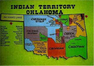 Oklahoma Native American Tribes Map • Postcard #1  