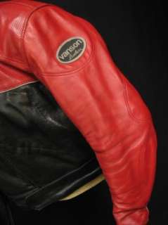 Vanson Leathers Hurricane Mark 2 Perforated Red Black Leather Jacket 