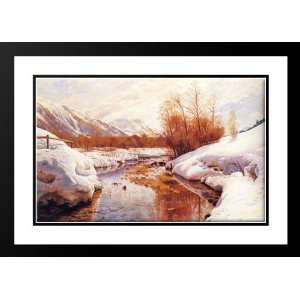   Matted A Mountain Torrent In A Winter Landscape