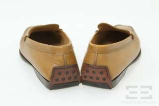 Tods Brown Leather Moccasin Loafers Size 11  