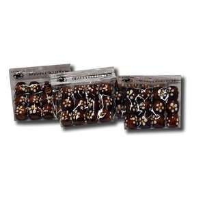   Packages of 12 Brown with Daisy Wood Beads Hair Crafts Kids School Art